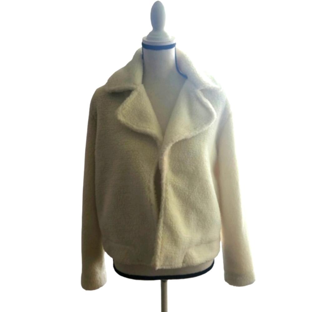 Banana Republic Women's White Sharpa Lined Jacket - Picture 3 of 16